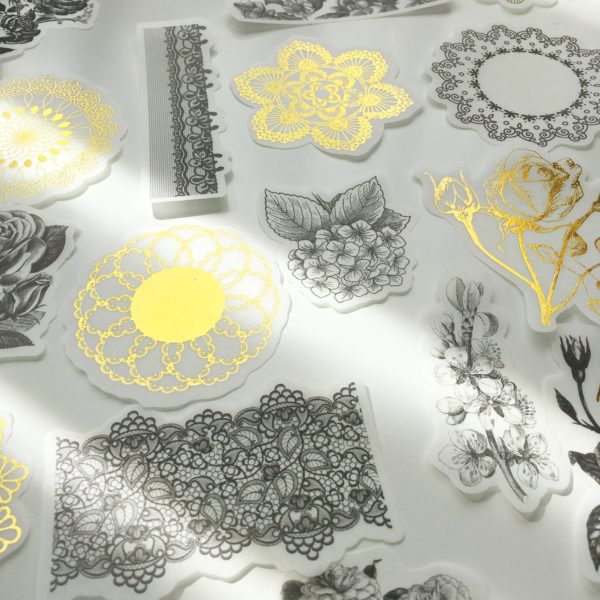 Sticker set - Goud en Zwart - Bloemen - Vlinder - Mandala