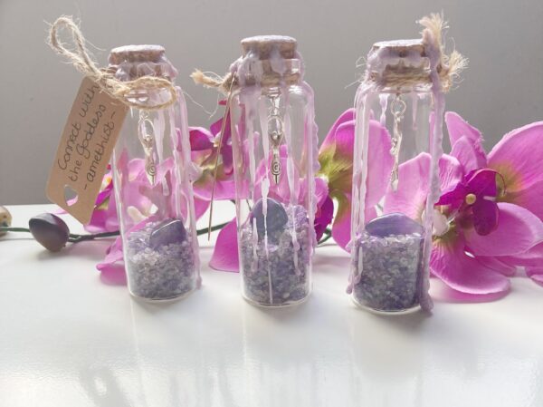 Connect with the Goddess - Amethist - Intention Jar - Bottle