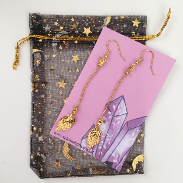 Gold plated leave earring