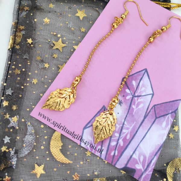 Gold plated leave earring