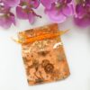 Organza zakje - Halloween - Samhain - oranje met goud - 11 x 9 cm