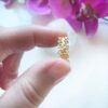 Ring - (RVS) - blaadjes - goud - verstelbaar