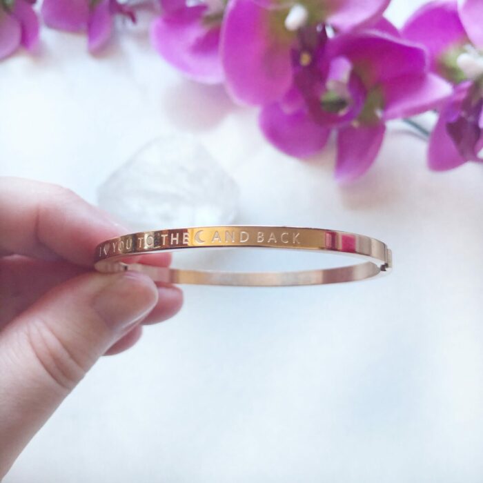 Rose goud kleurig - RVS armband - I love you to the moon and back