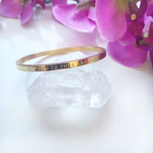 Goudkleurige RVS armband - I love you to the moon and back